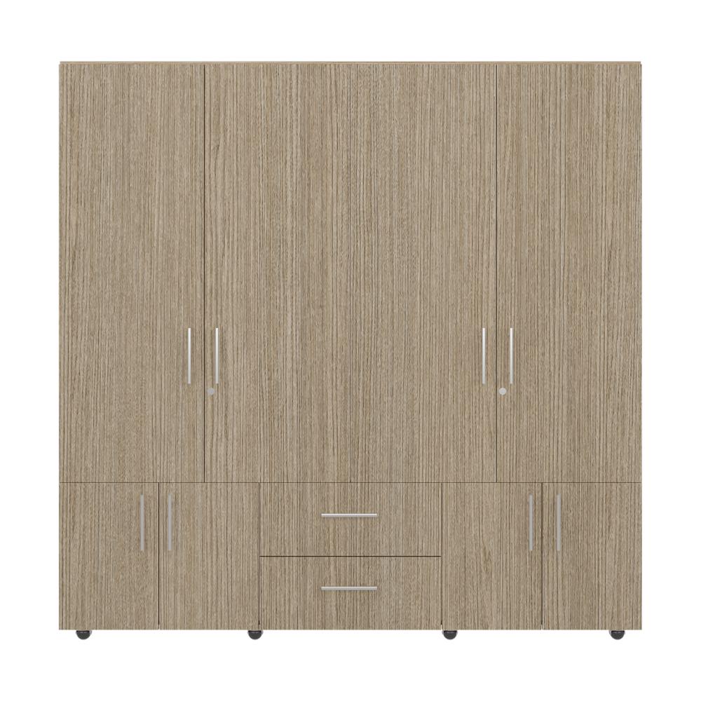 Closet Dallas, Cartagena y Blanco, con Ocho Puertas Abatibles y Dos Cajones Organizadores