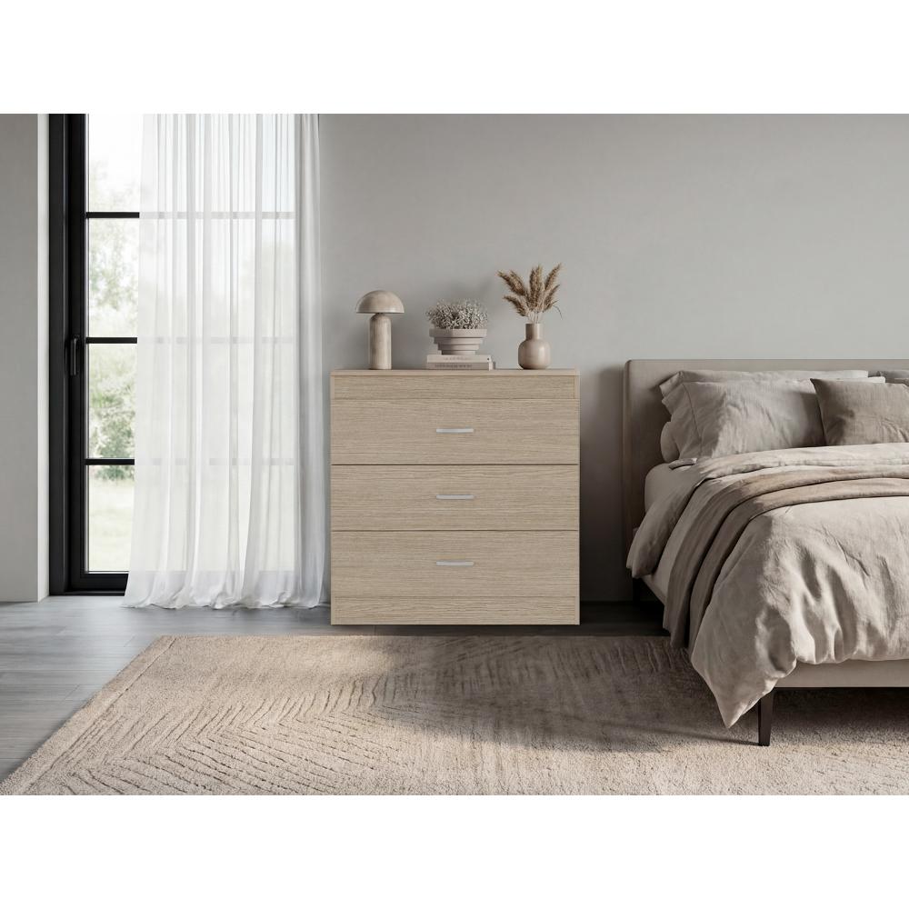 Organizador Conor, Cartagena y Blanco, con Tres Cajones Organizadores y Manijas Metálicas