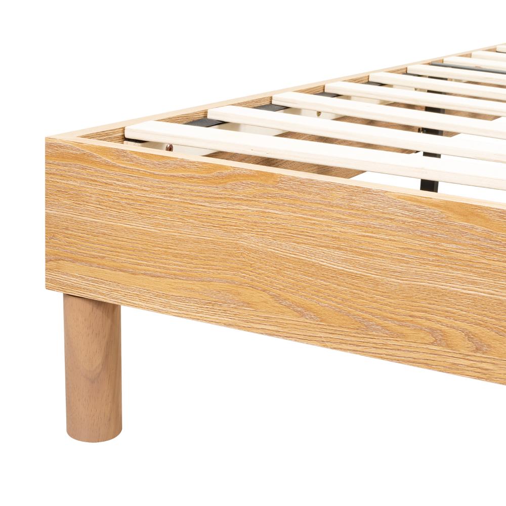 Cama Doble Sonia, Beige, con respaldo tapizado