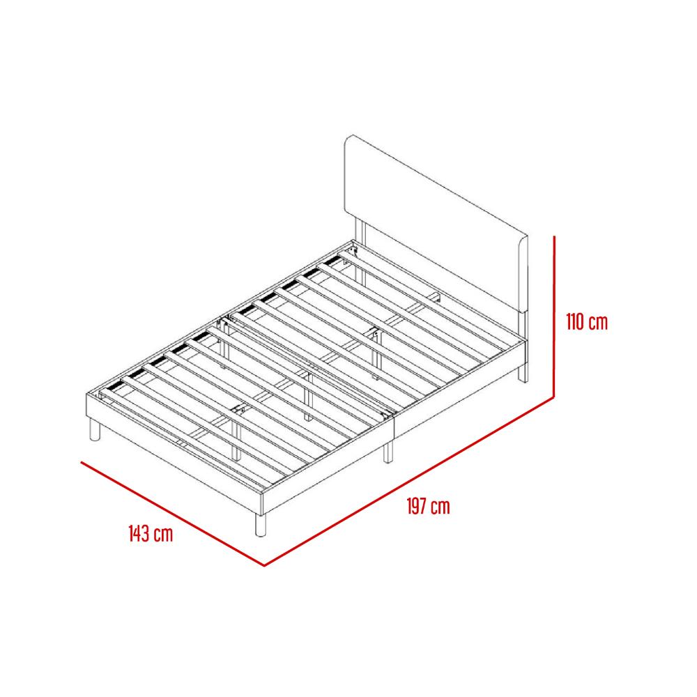 Combo Para Habitación Ale, Incluye Cama Doble y Colchon 140x190
