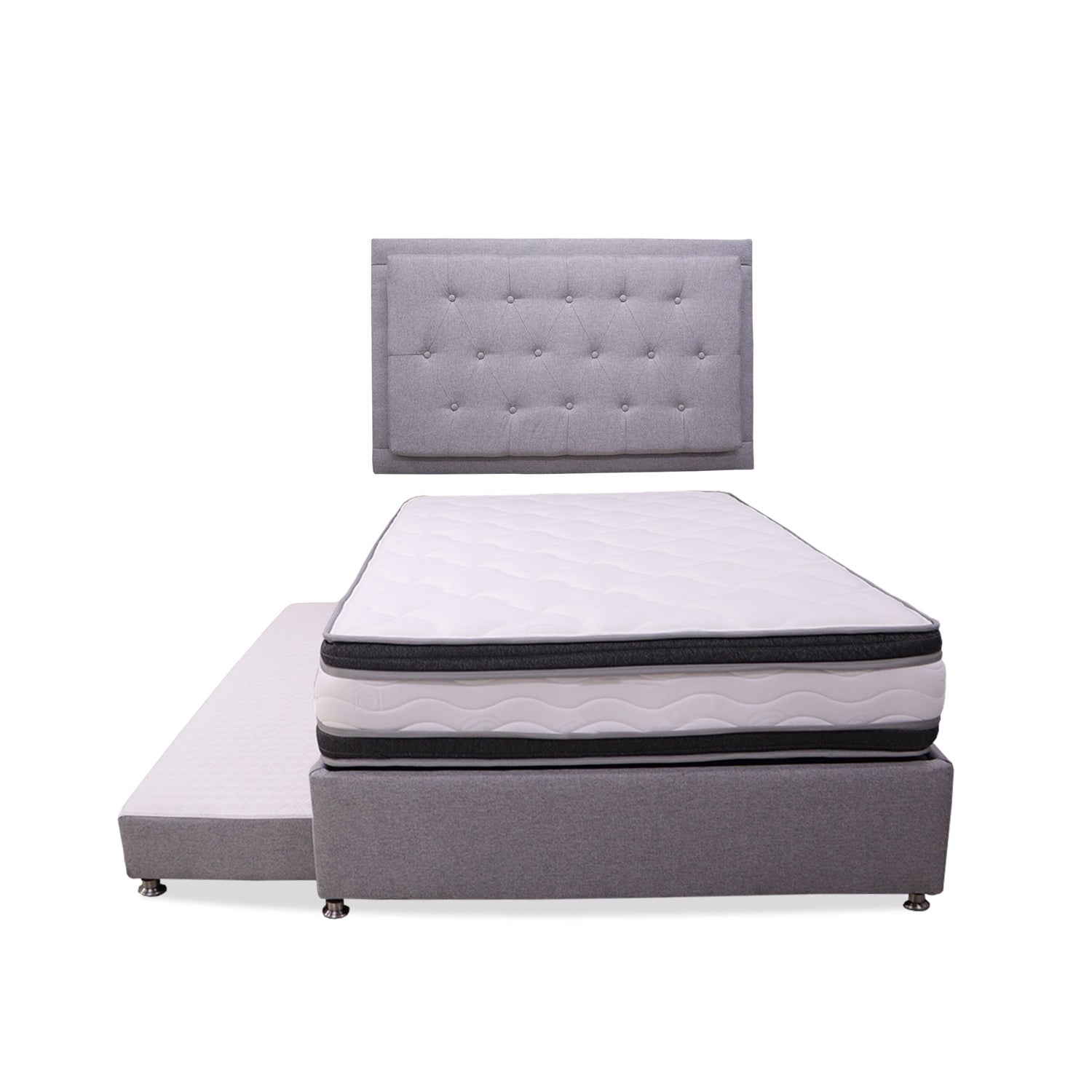 Combo Cama Tarima Nido + Colchón Blaser doble pillow 140 Doble + espaldar