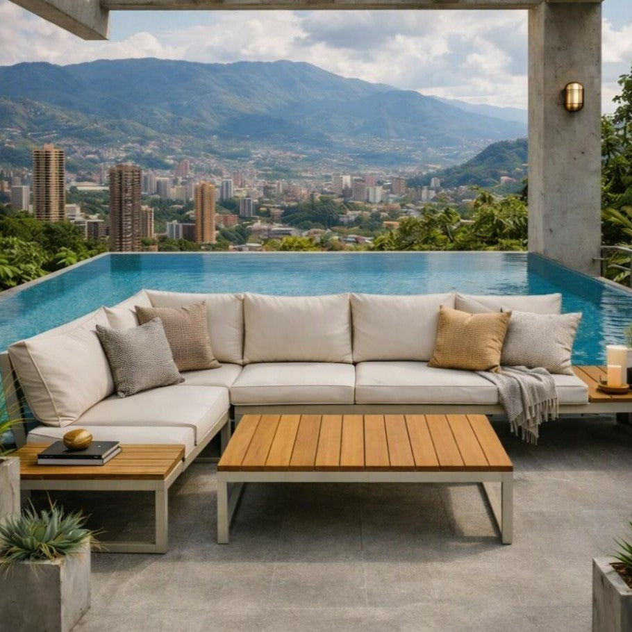 Set de Terraza Amalfi, Beige, con Diseño Inteligente, Minimalista y Funcional
