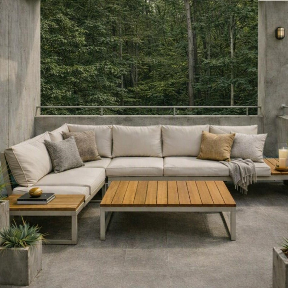 Set de Terraza Amalfi, Beige, con Diseño Inteligente, Minimalista y Funcional