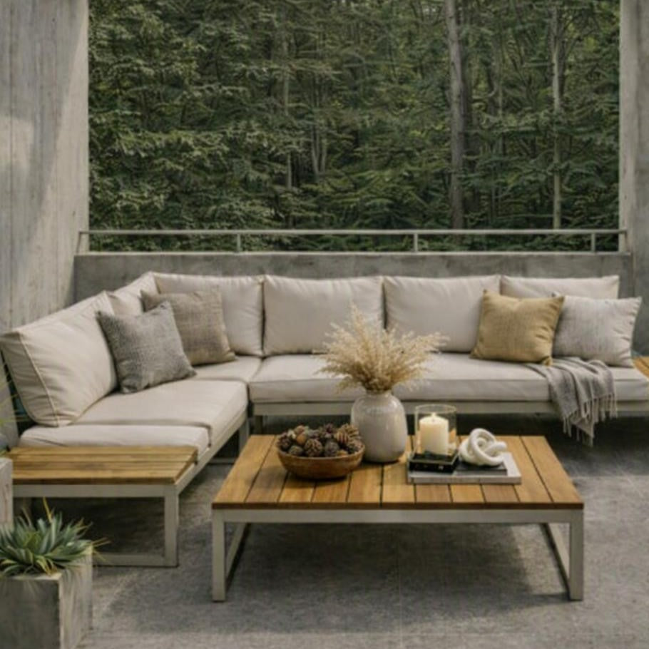 Set de Terraza Amalfi, Beige, con Diseño Inteligente, Minimalista y Funcional