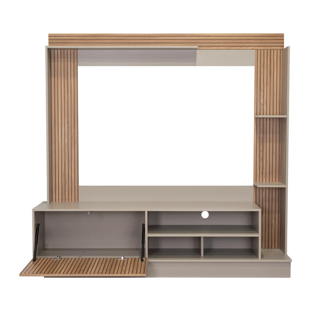 Mesa Para Tv Doha, Cocoa y Miel, Con Variedad de Entrepaños