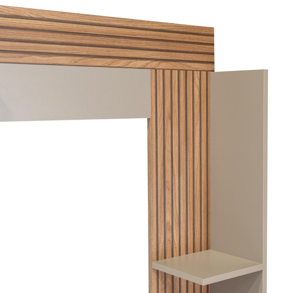 Mesa Para Tv Doha, Cocoa y Miel, Con Variedad de Entrepaños