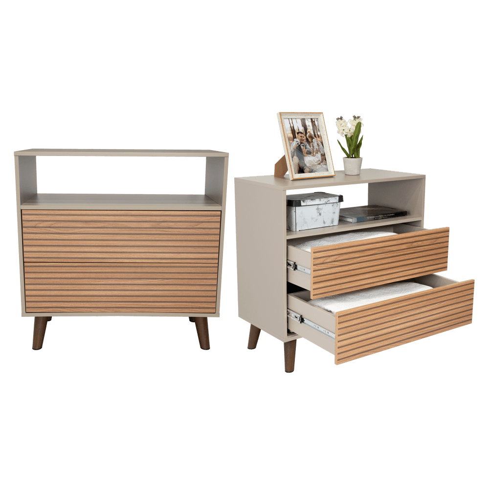 Organizador Mirabella, Cocoa, Con Dos Cajones Deslizables y Amplio Espacio de Almacenamiento X2