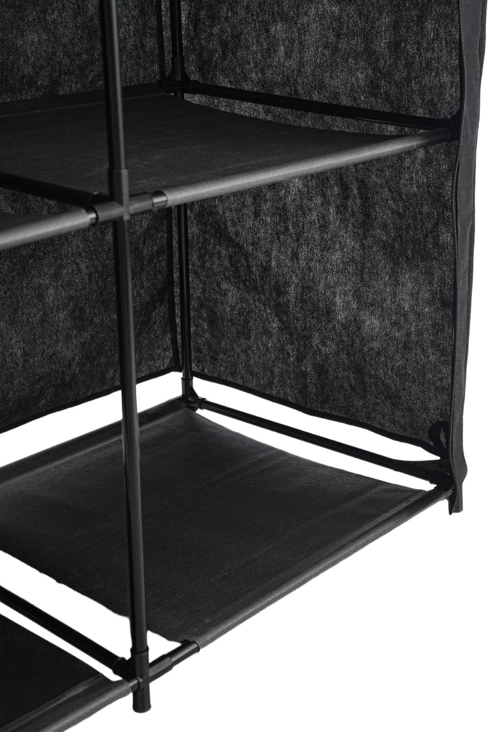 Closet Organizador Ena, Negro, En tela con variedad de entrepaños