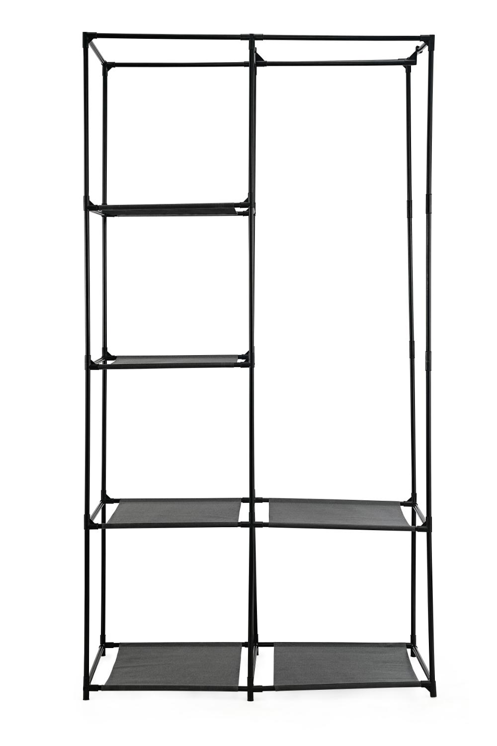 Closet Organizador Ena, Negro, En tela con variedad de entrepaños