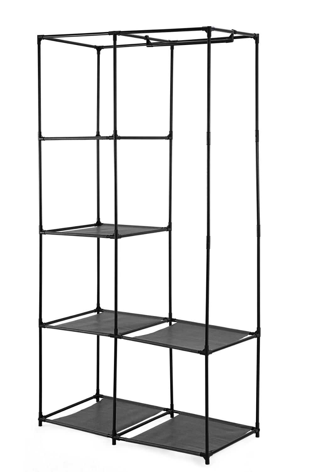 Closet Organizador Ena, Negro, En tela con variedad de entrepaños