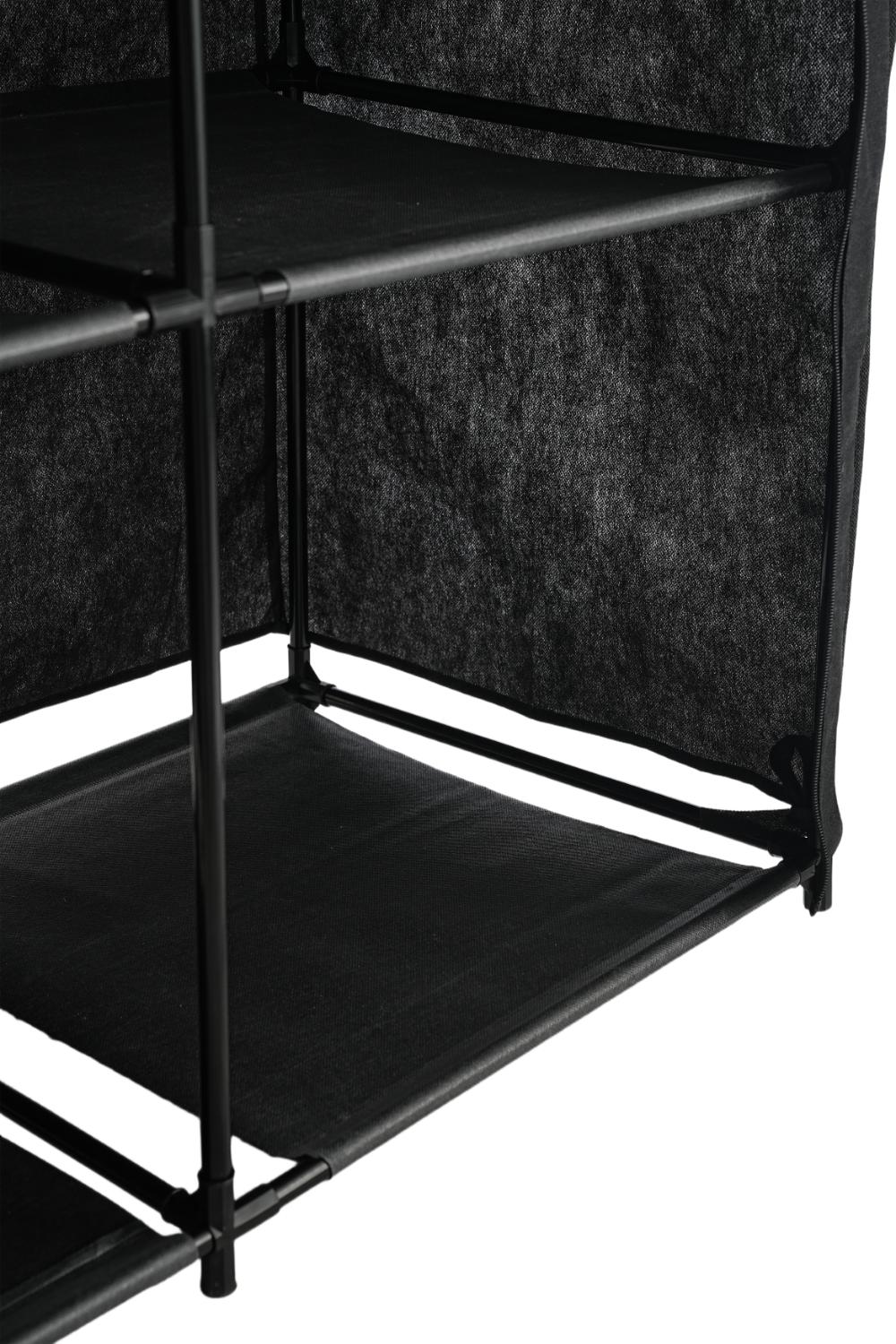 Closet Organizador Ena, Negro, En tela con variedad de entrepaños