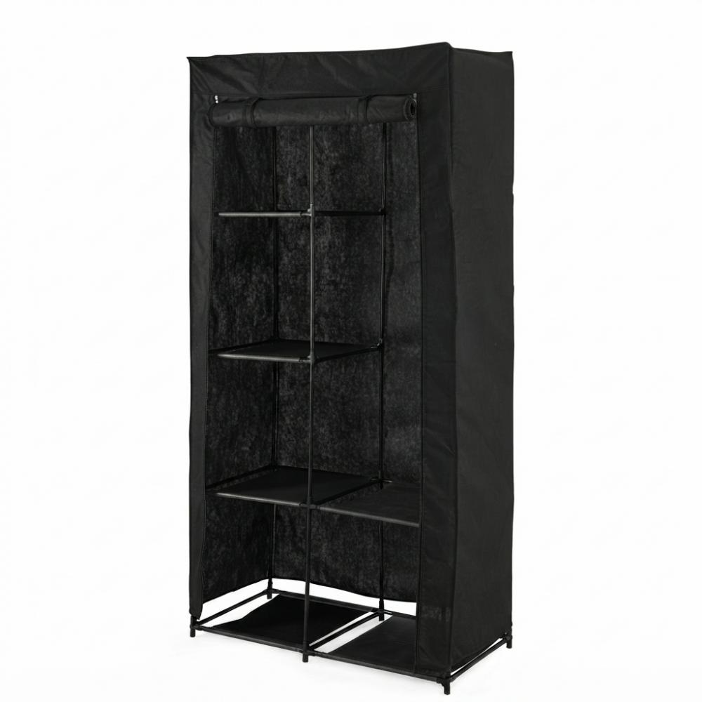 Closet Organizador Ena, Negro, En tela con variedad de entrepaños