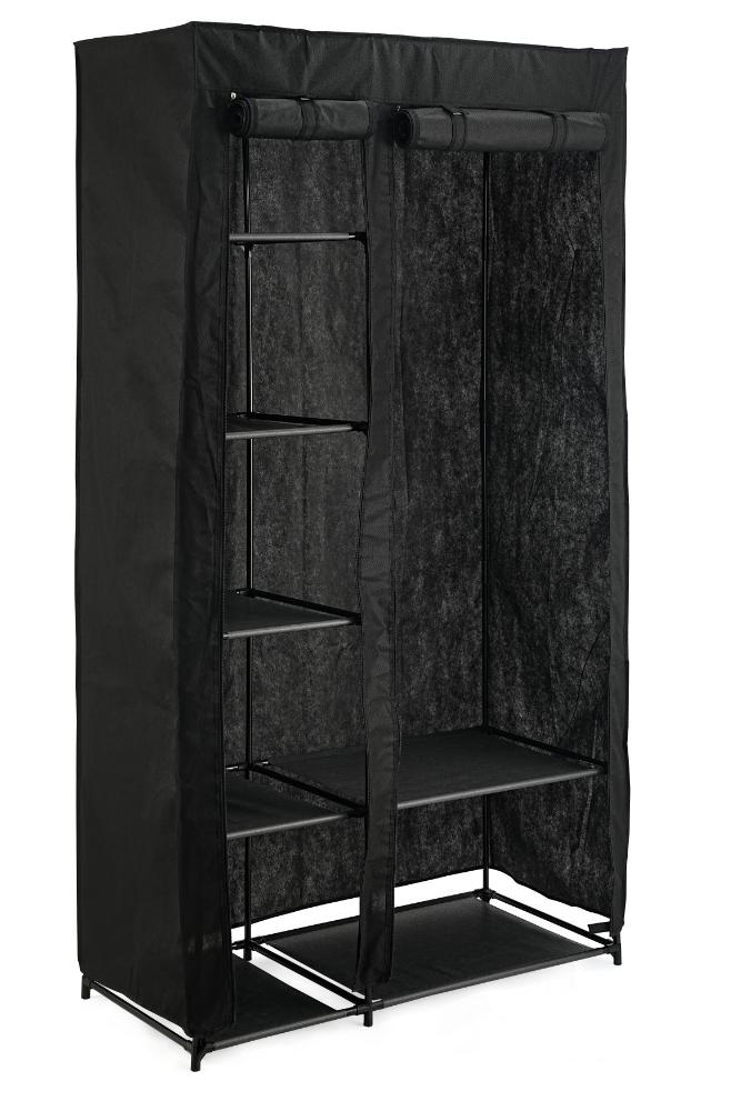 Closet Organizador Dono, Negro,  con variedad de entrepaños en tela