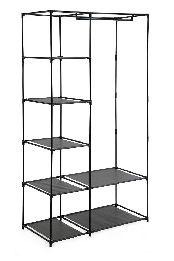 Closet Organizador Dono, Negro,  con variedad de entrepaños en tela
