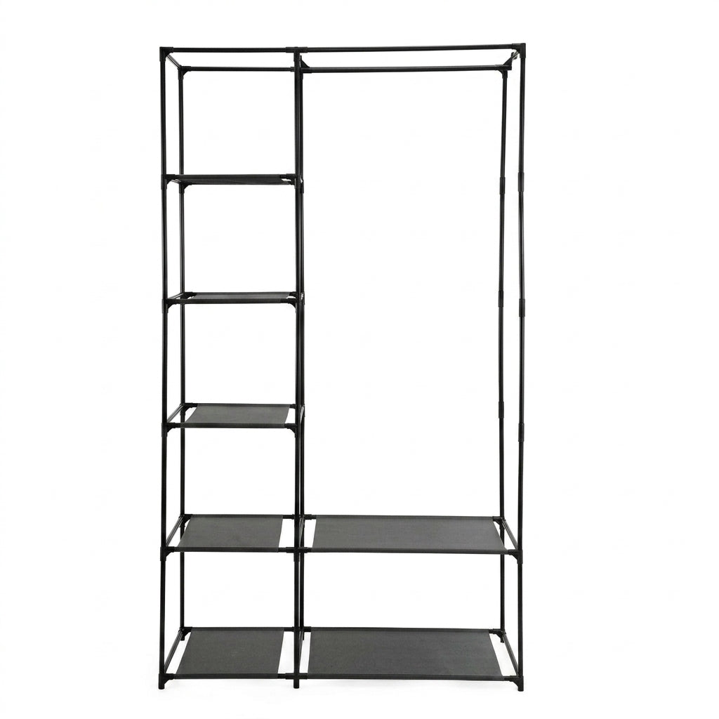 Closet Organizador Dono, Negro,  con variedad de entrepaños en tela