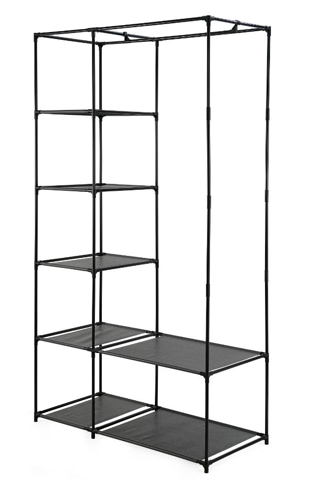Closet Organizador Dono, Negro,  con variedad de entrepaños en tela