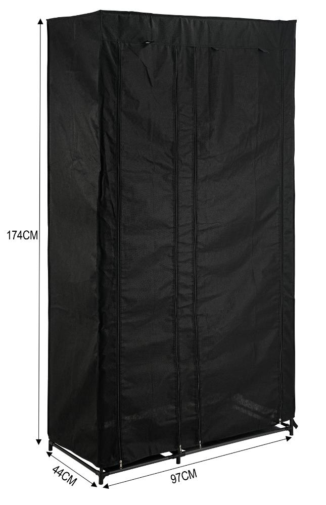 Closet Organizador Dono, Negro,  con variedad de entrepaños en tela