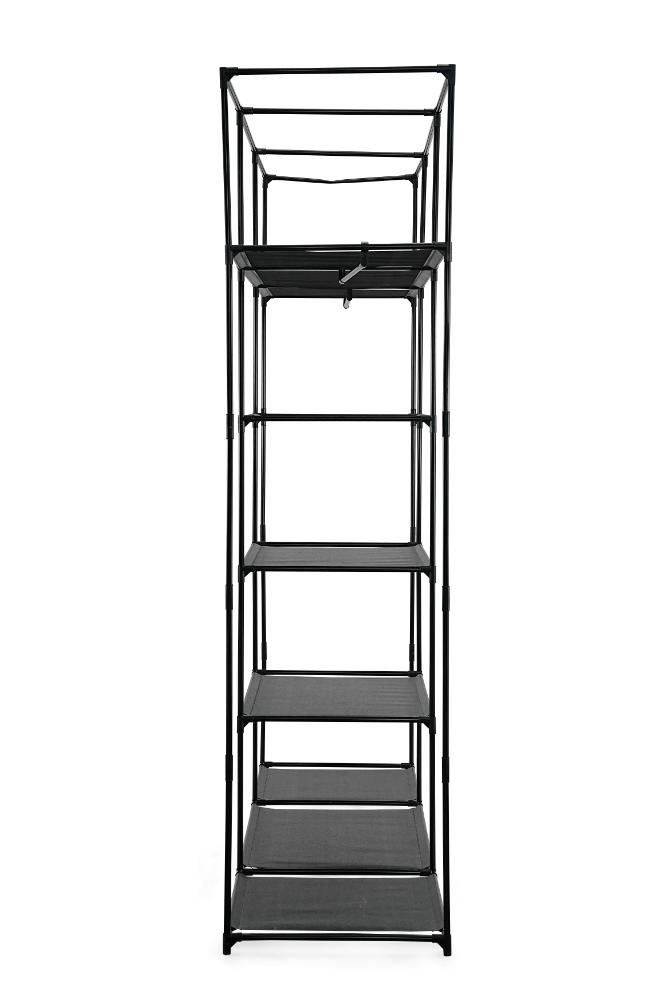 Closet Organizador Erba, Negro, En tela con variedad de entrepaños centrales