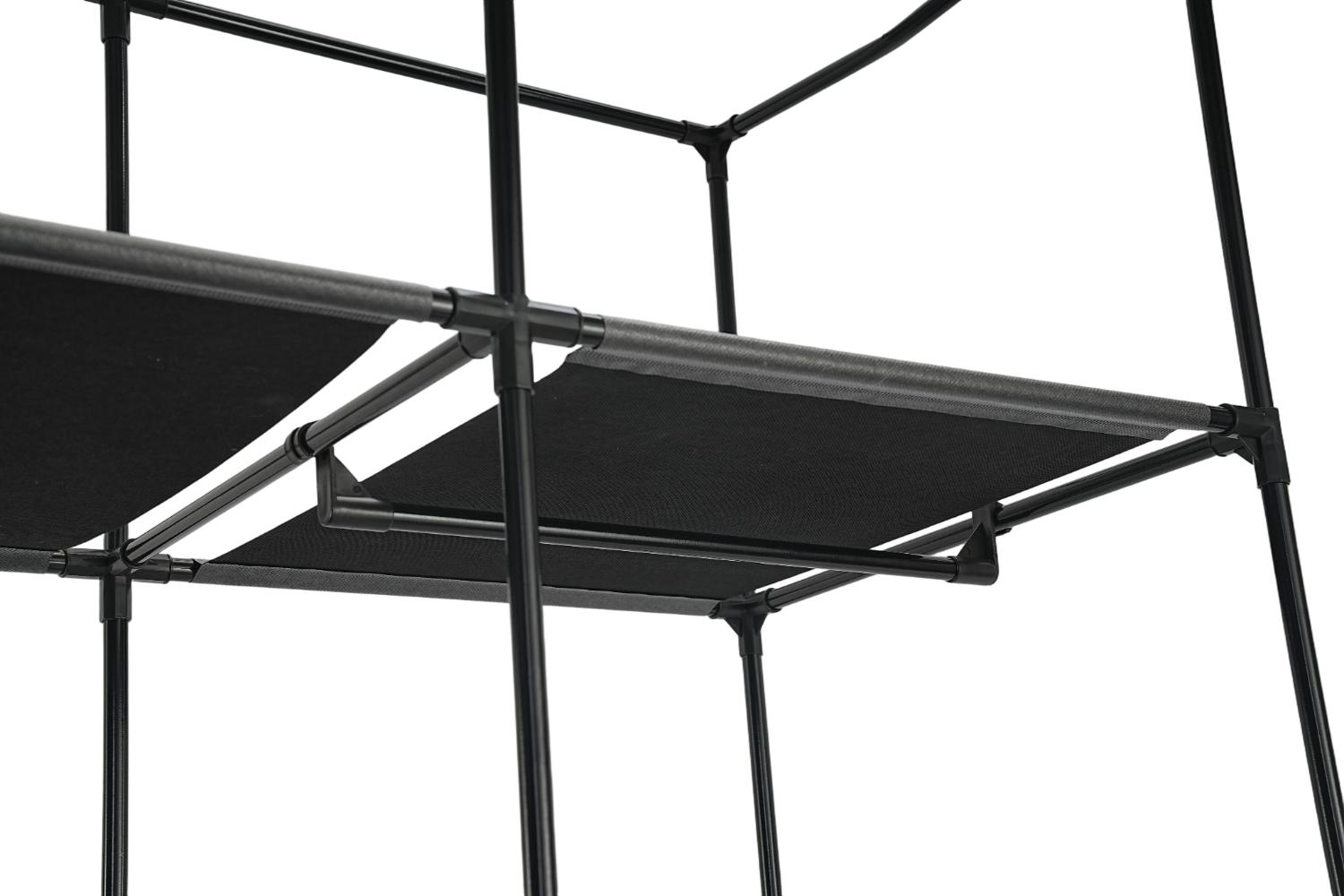 Closet Organizador Erba, Negro, En tela con variedad de entrepaños centrales