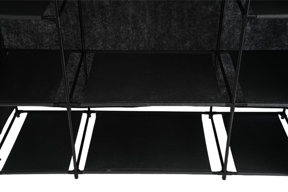 Closet Organizador Belo, Negro, En tela con variedad de entrepaños laterales