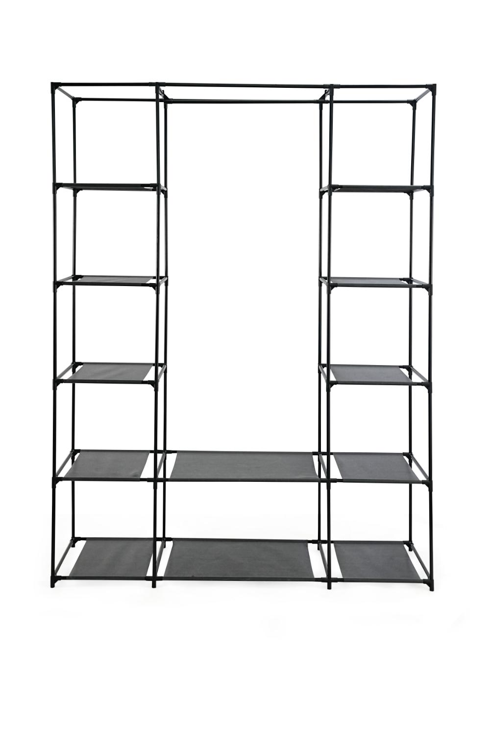 Closet Organizador Belo, Negro, En tela con variedad de entrepaños laterales