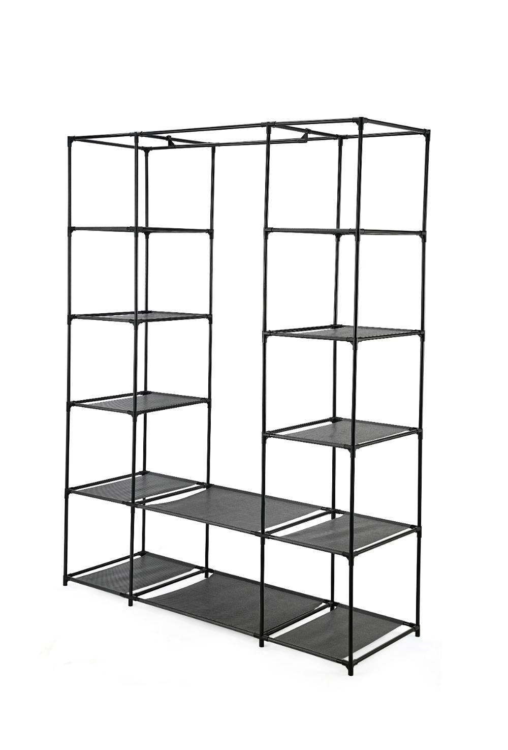 Closet Organizador Belo, Negro, En tela con variedad de entrepaños laterales