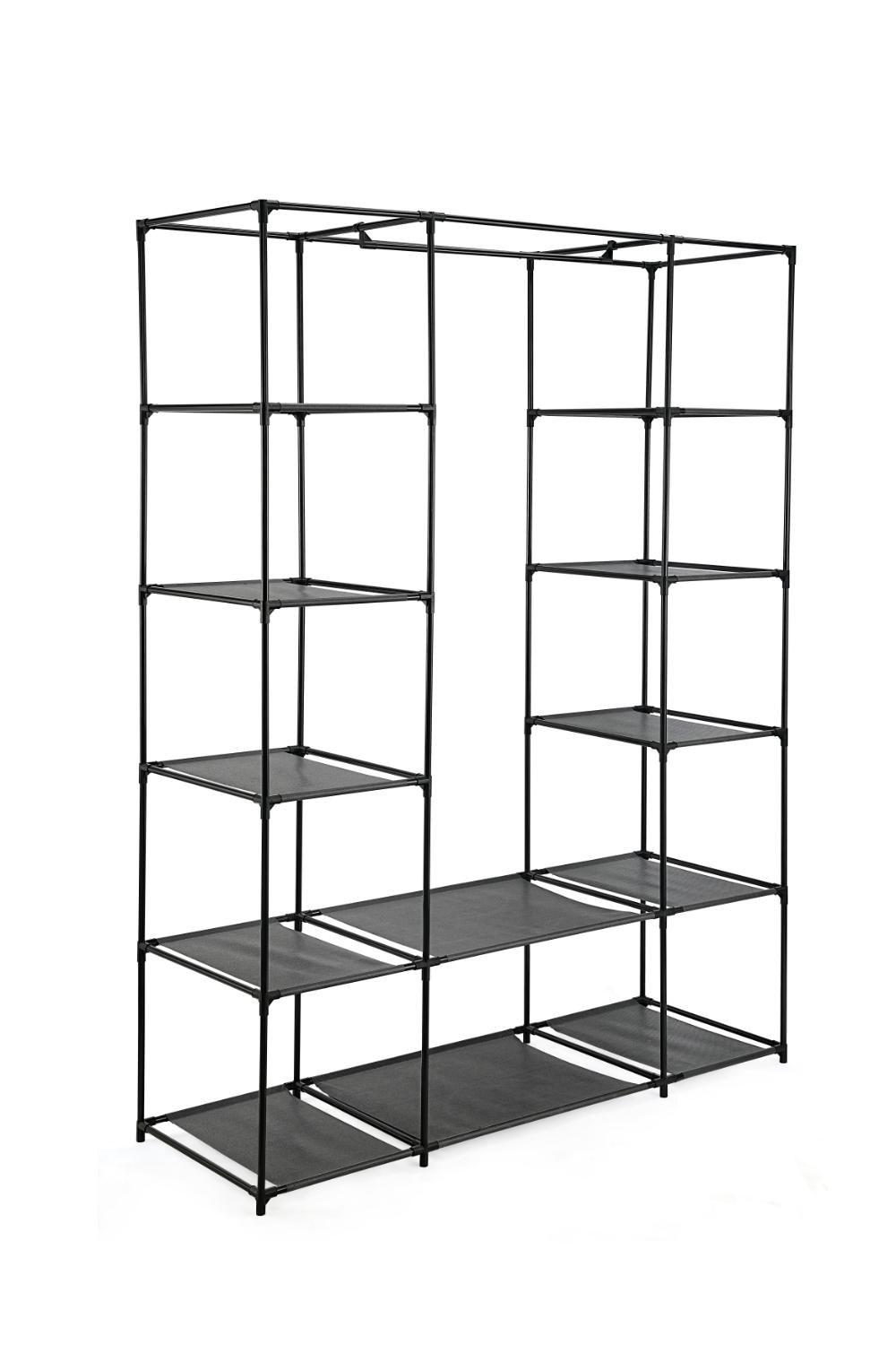 Closet Organizador Belo, Negro, En tela con variedad de entrepaños laterales