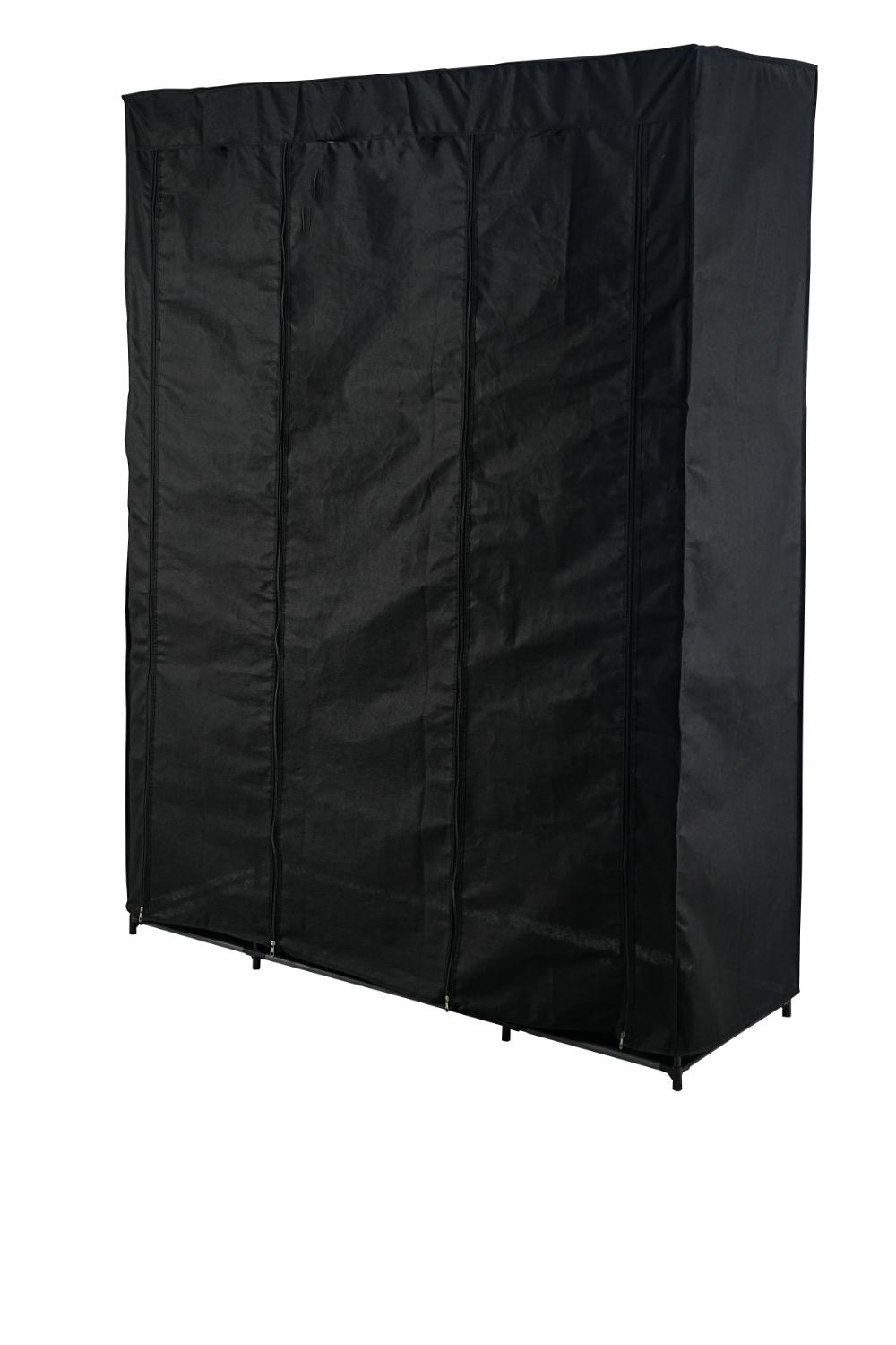 Closet Organizador Belo, Negro, En tela con variedad de entrepaños laterales