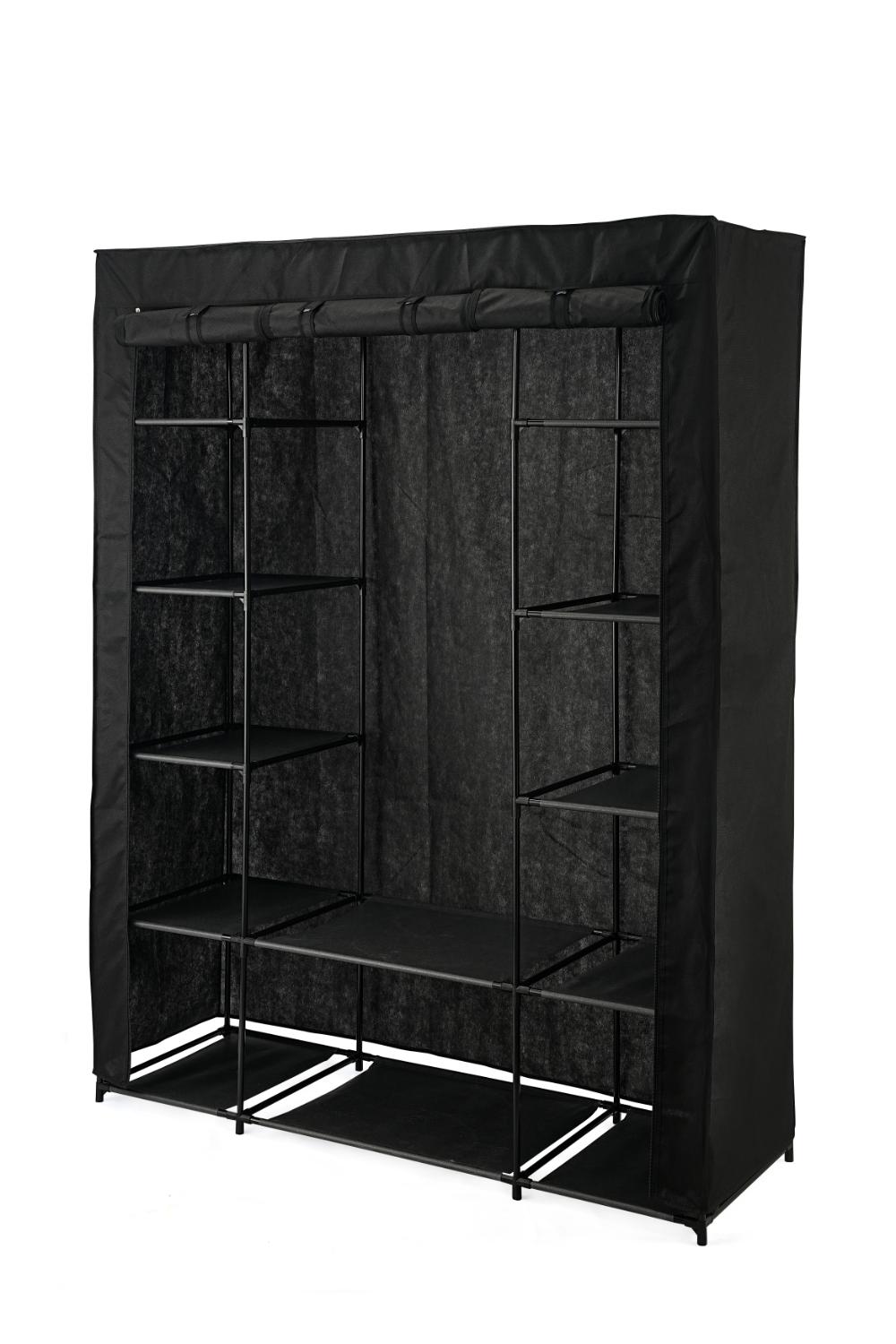 Closet Organizador Belo, Negro, En tela con variedad de entrepaños laterales