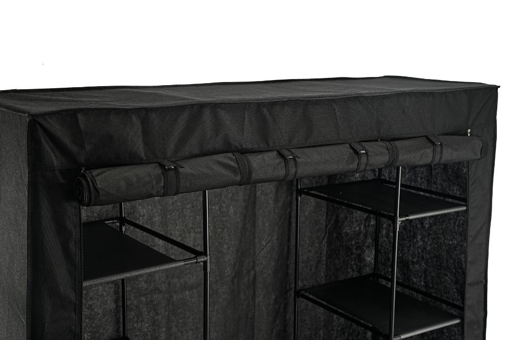 Closet Organizador Belo, Negro, En tela con variedad de entrepaños laterales