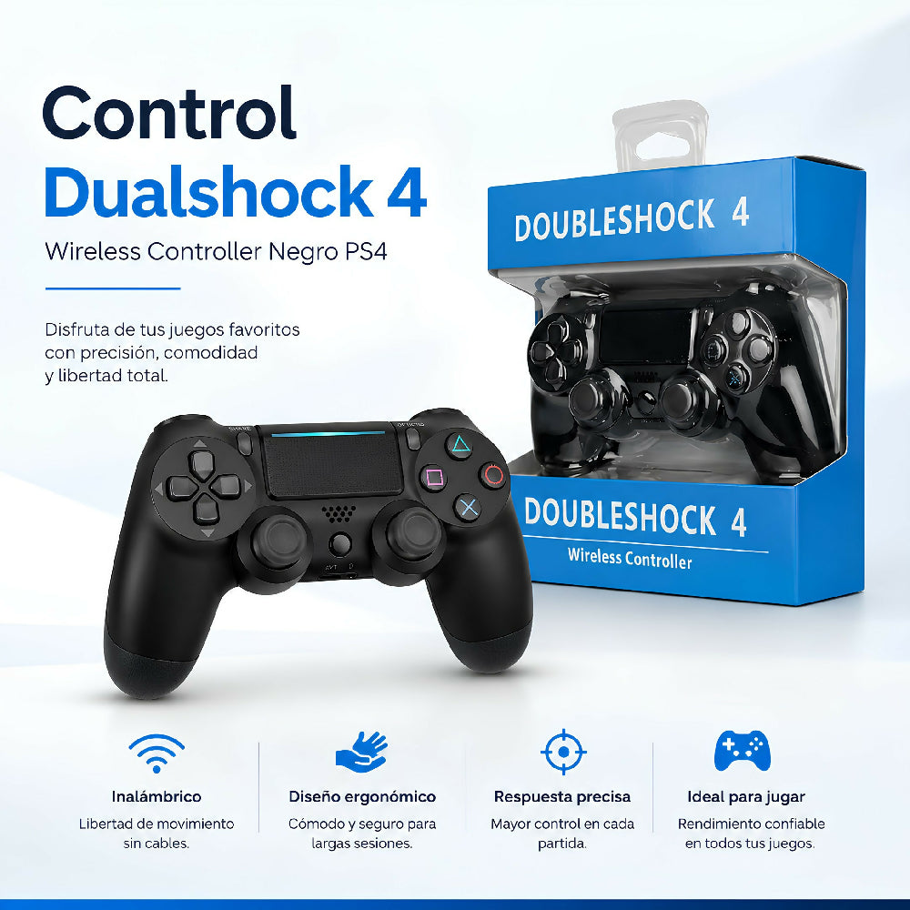 Control Inalámbrico Para Ps4 Color Negro Dualshock Diseño Ergonómico Profesional