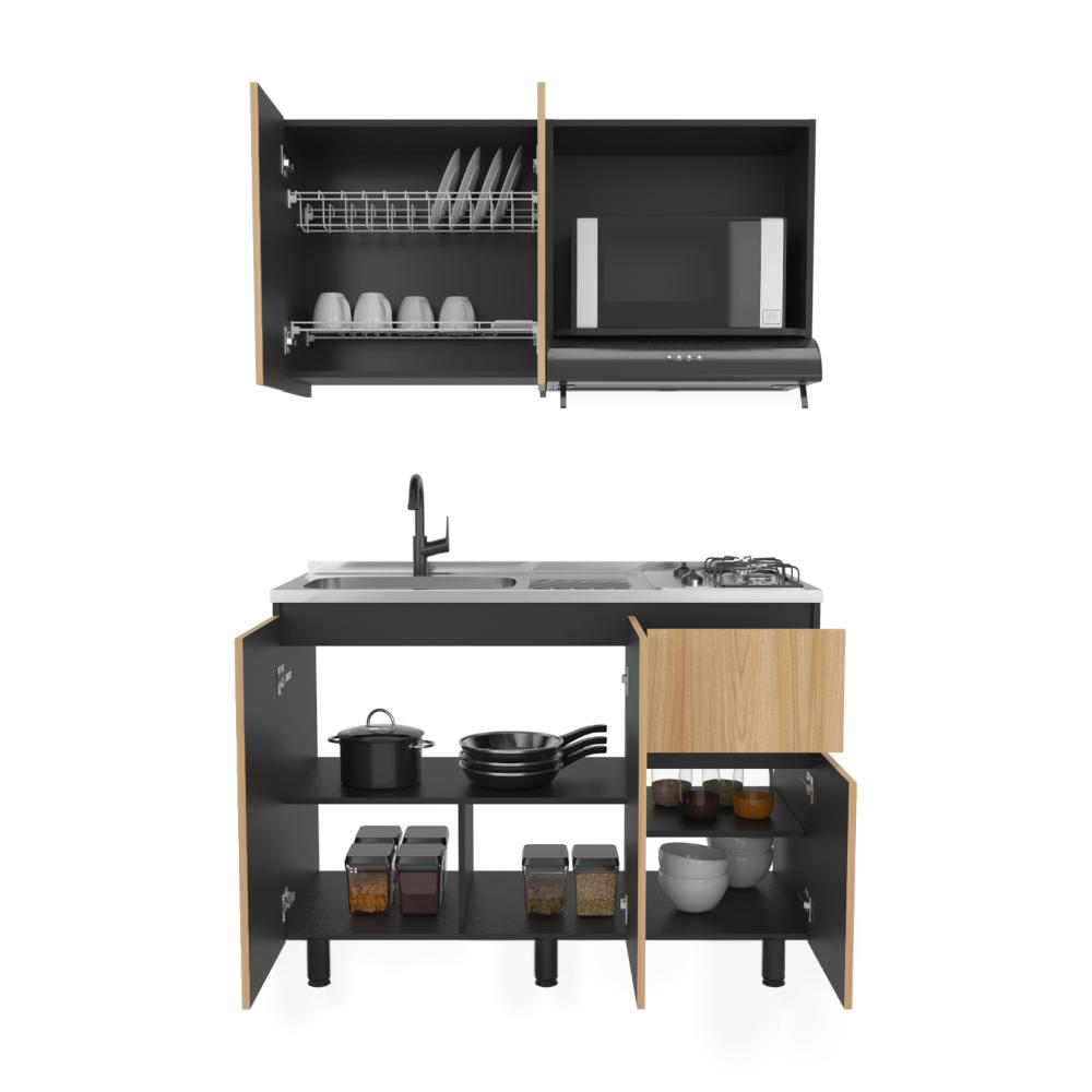 Cocina Integral Express, Wengue y Fresno Europeo, Inlcuye Mesón Izquierdo ZF