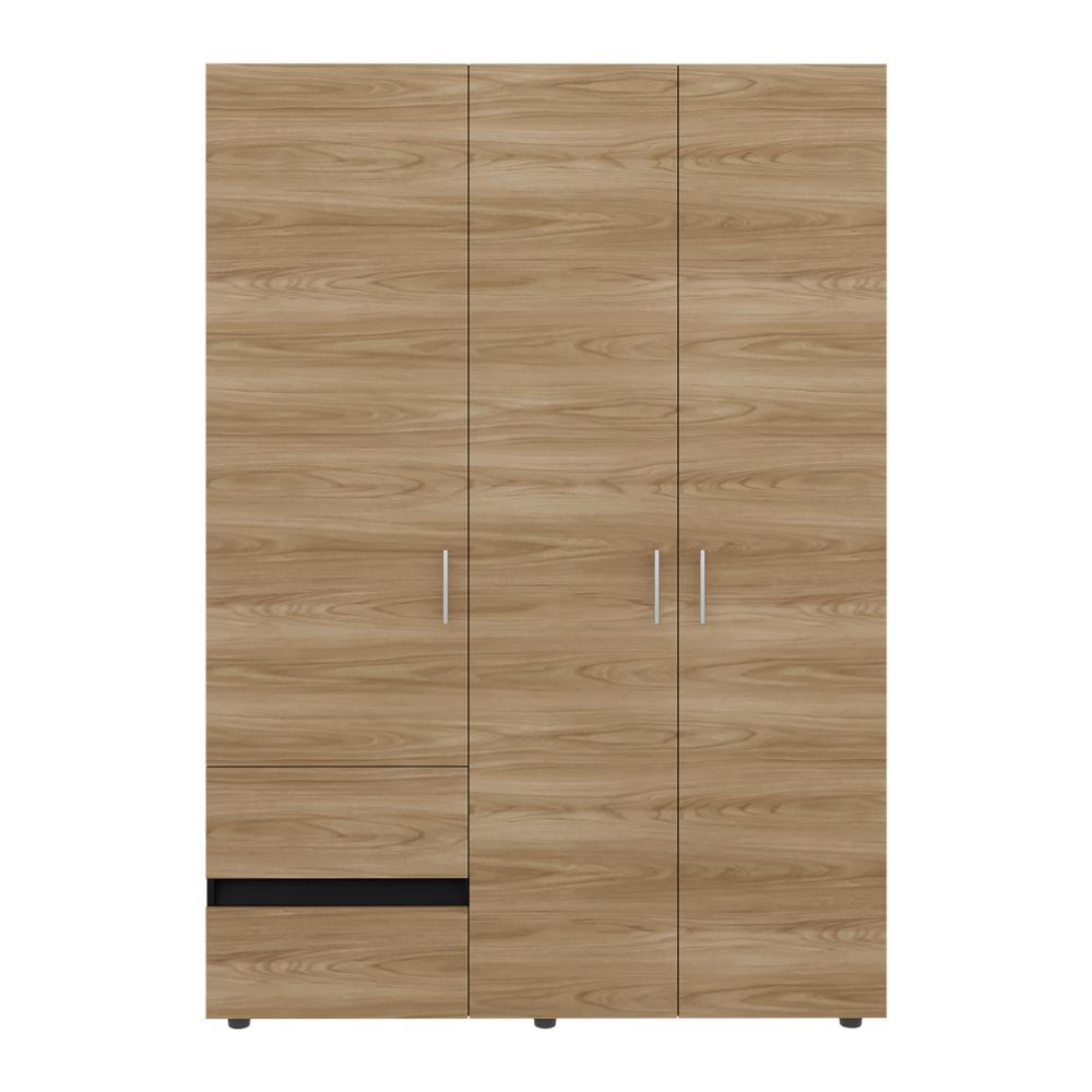 Closet Light 140, Fresno Europeo y Wengue, con tres puertas abatibles