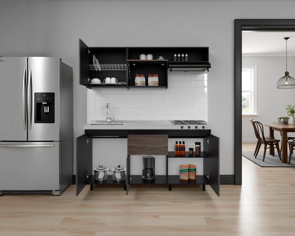 Cocina Integral Quebec, Wengue y Milan, Incluye Mesón North Izquierdo