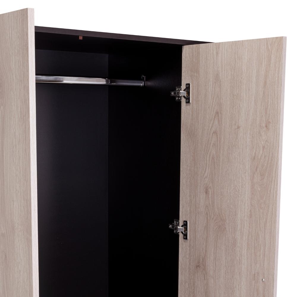 Closet Quiles 120, Wengue y Humo, Con Espejo, Tubo Para Colgar Ropa, Tres Puertas Abatibles ZF