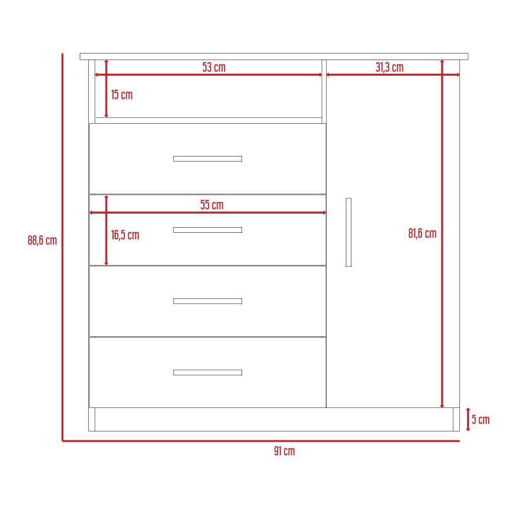 Combo para Habitación Zeud, incluye Organizador y Mesa de Noche