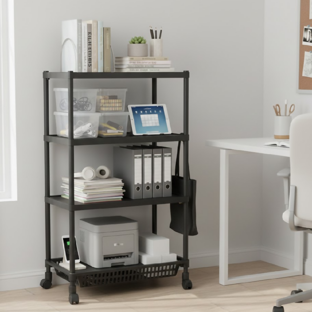 Estante Organizador 4 Niveles Con Ruedas Multiusos YH6710-4C – Estantería Móvil Para Cocina, Baño Y Hogar