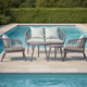 Sala de Exterior Sorrento, Color Taupe, con Cojines Beige, 4 Piezas