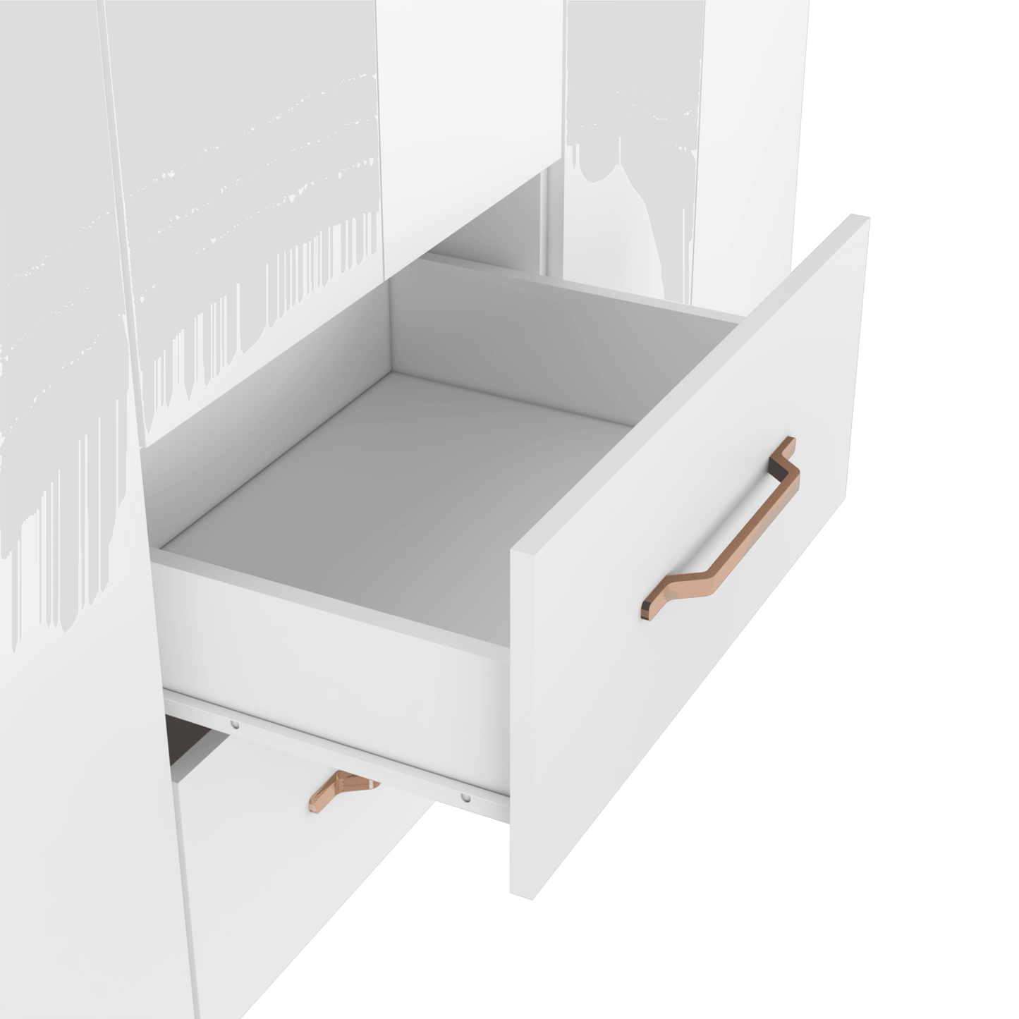 Closet Golden, Blanco y Oro Rosa, Variedad de Entrepaños y Seis Puertas Abatibles - VIRTUAL MUEBLES