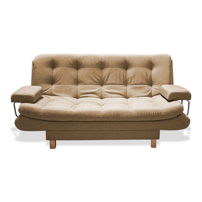 Sofacama Marti 3 Posiciones Con Brazos Extraíbles Camel + Cojines