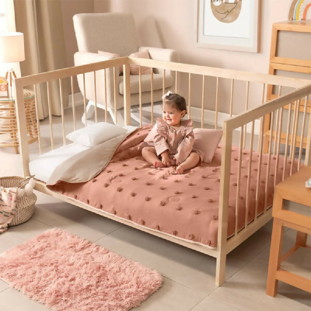 86904-1 Edredón para Bebé Voga Roseta con Pompones  Doble Faz, de110x160 cm - Envío Gratis
