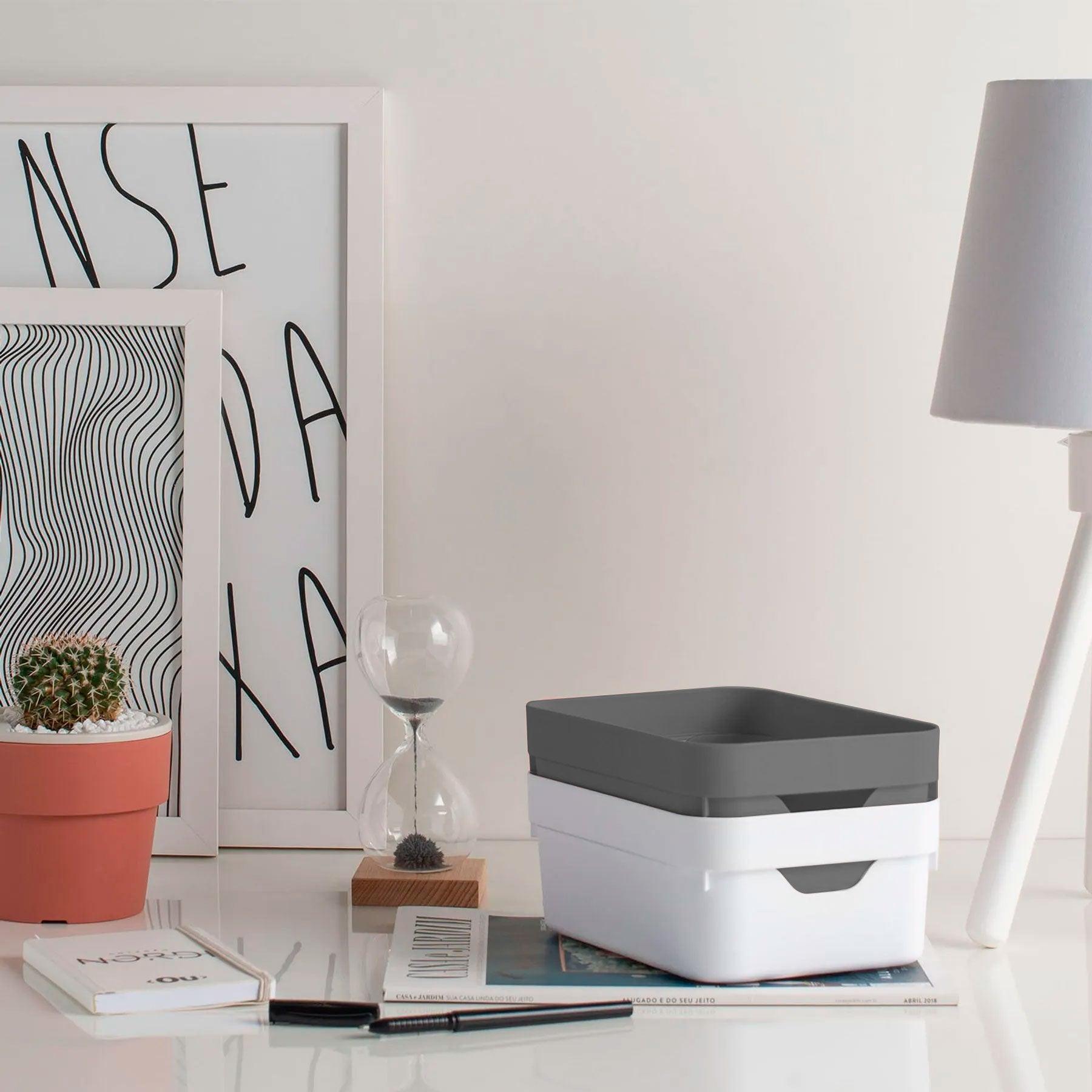 Caja organizadora mini sin tapa color plomo
