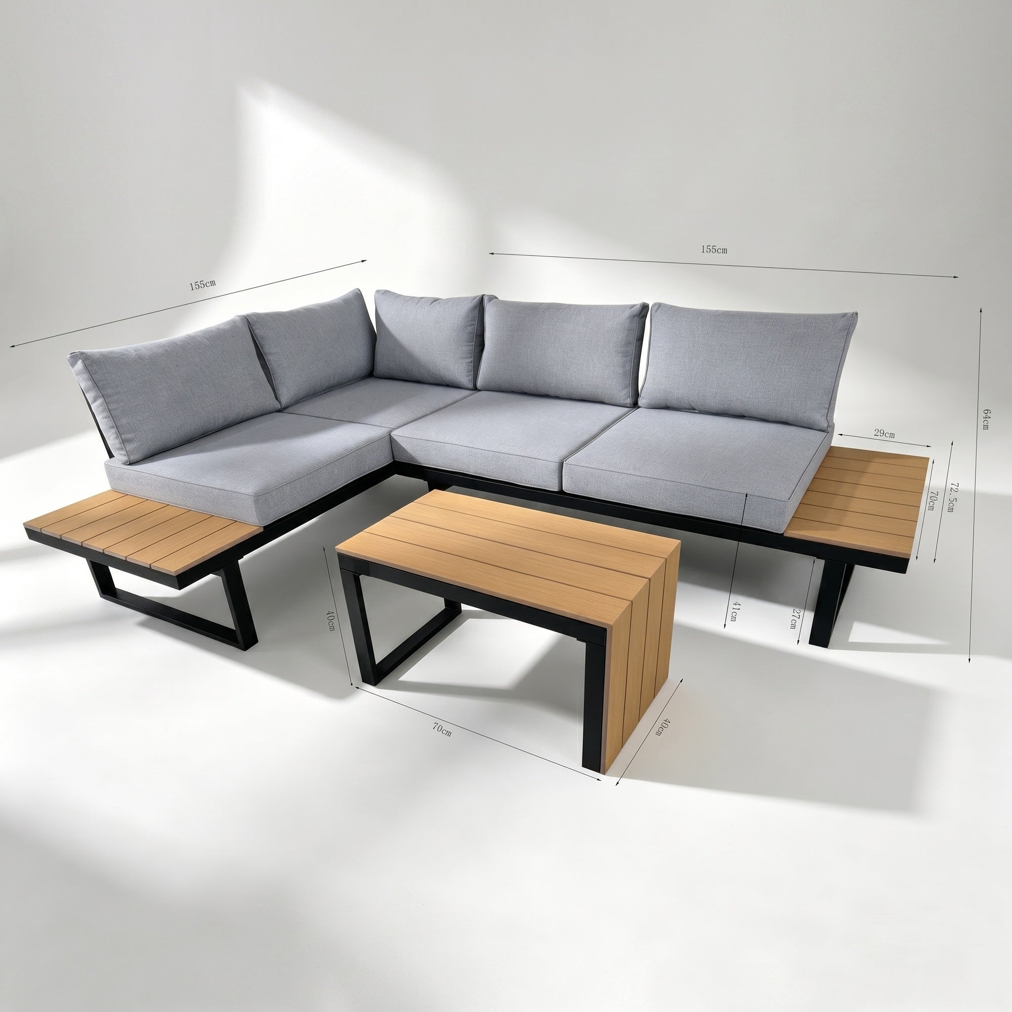 Set de Terraza Metrópolis, Gris, Diseñado Especialmente para Exteriores Modernos