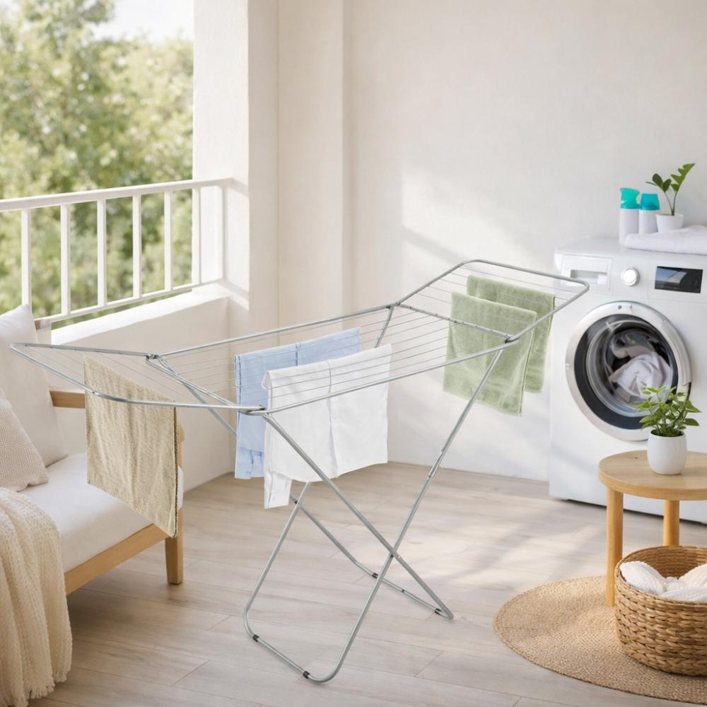 Tendedero de Piso Ecodry, Gris, Plegable y Extendible