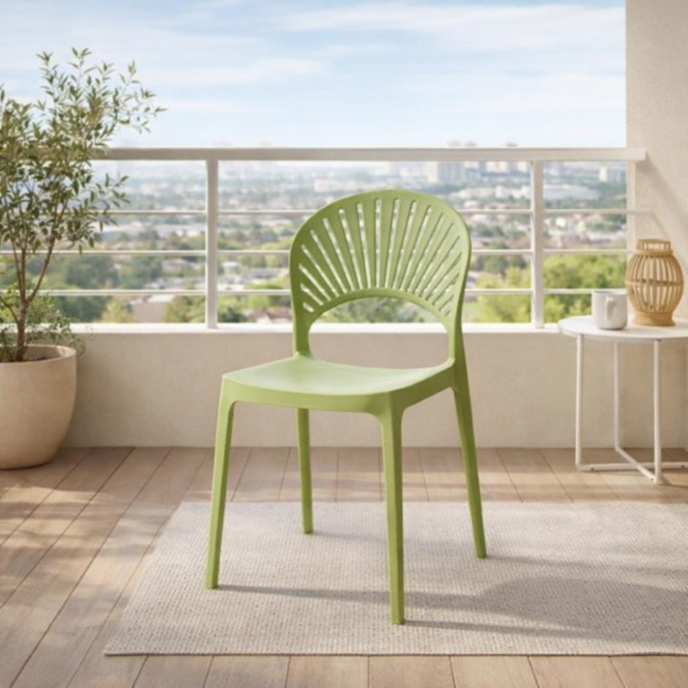 Silla Paraíso, Color Verde, con Espaldar y Diseño Moderno