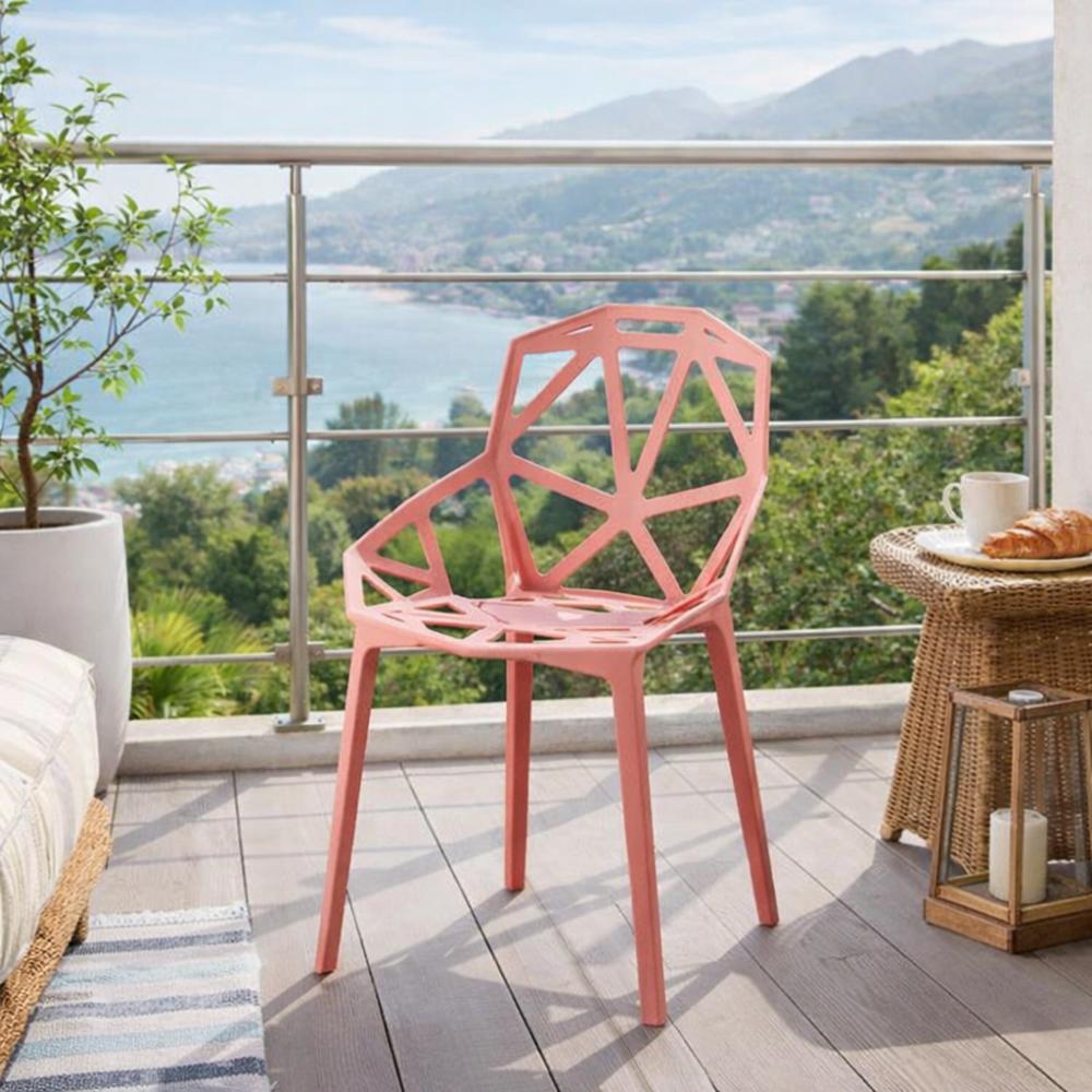 Silla Roxy, Color Salmón, con Espaldar y Diseño Moderno