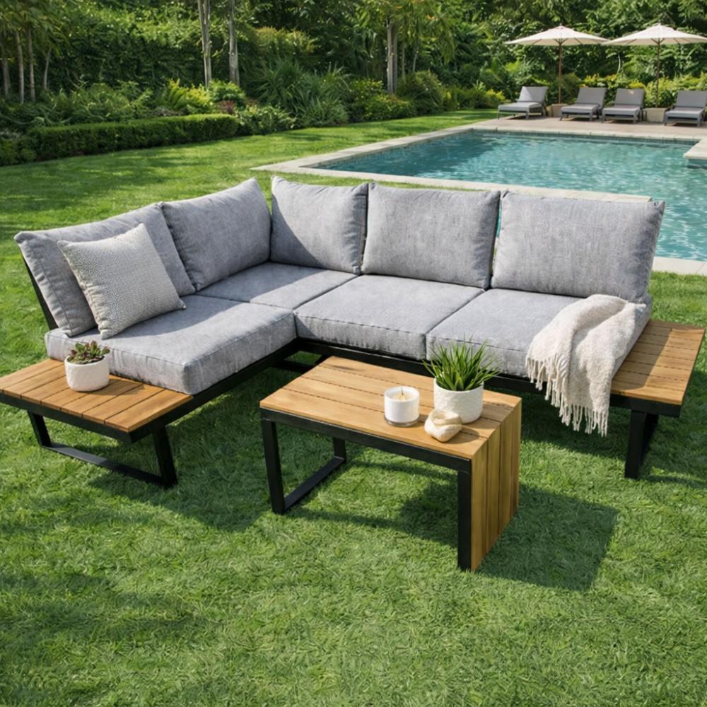 Set de Terraza Metrópolis, Gris, Diseñado Especialmente para Exteriores Modernos