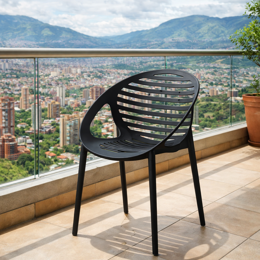 Set de 4 Sillas Tokio con Brazos, Color Negro, con Espaldar y Diseño Moderno