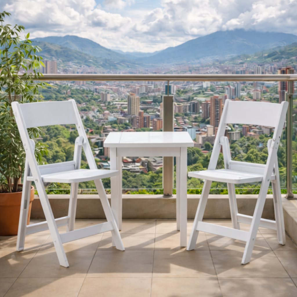 Set de 2 Sillas Plegables Erin, Blanco, Diseño Práctico y Funcional