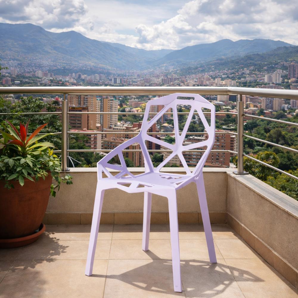 Silla Roxy, Color Lila, con Espaldar y Diseño Moderno